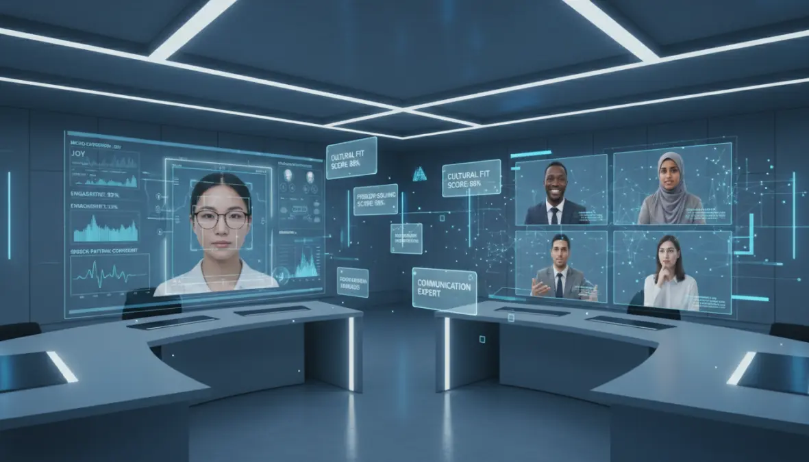 Predictive hiring analytics and facial recognition screening technology in AI recruitment process