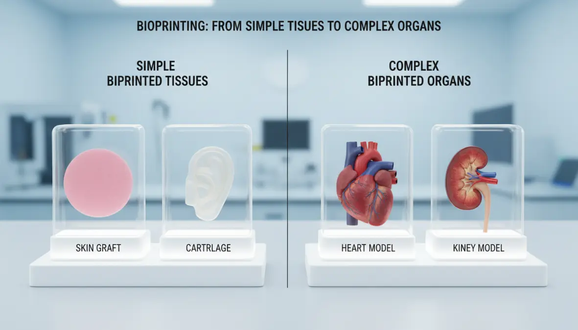 Successfully bioprinted organs and tissues showing current achievements in regenerative medicine