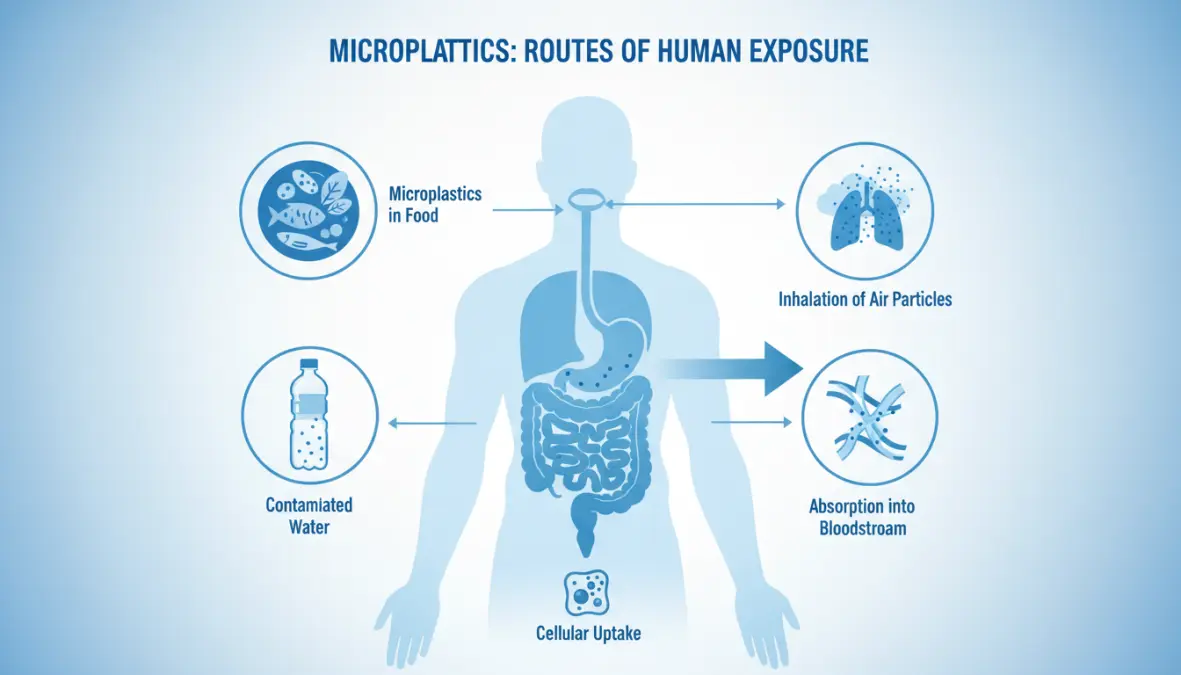 How microplastics enter the human body through ingestion and inhalation pathways