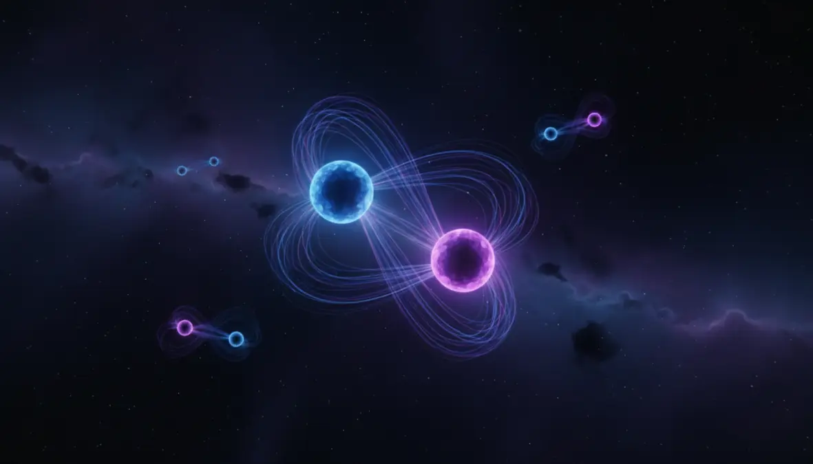 Quantum entanglement visualization showing entangled photons forming the backbone of quantum networks