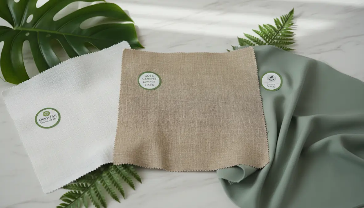 Sustainable eco-friendly fabrics for spring capsule wardrobe including organic linen and cotton