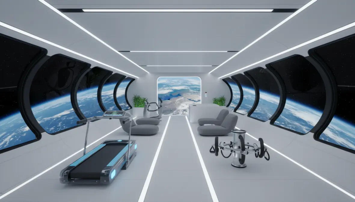 Commercial space station interior showing future of space tourism and orbital infrastructure