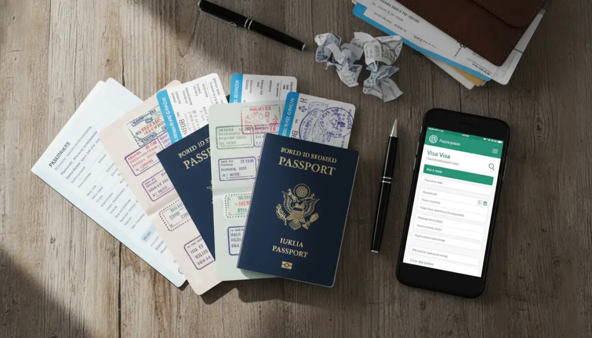 Passports and documents illustrating nomad visa requirements and application process