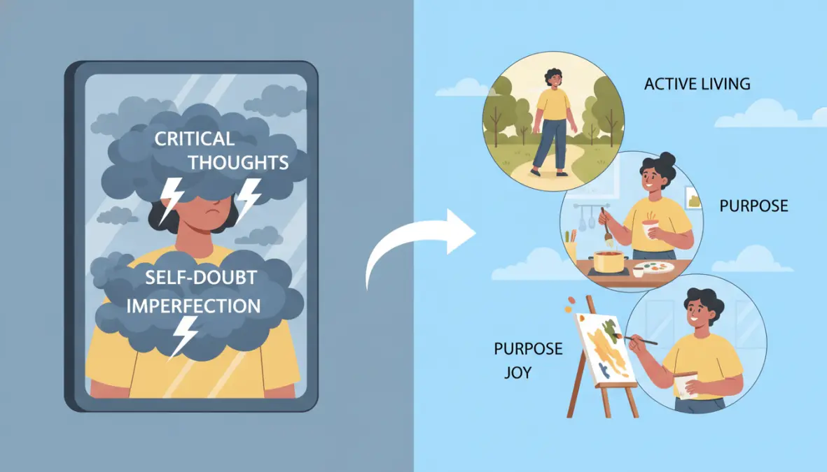 Visual comparison illustrating the difference between body positivity and body neutrality approaches