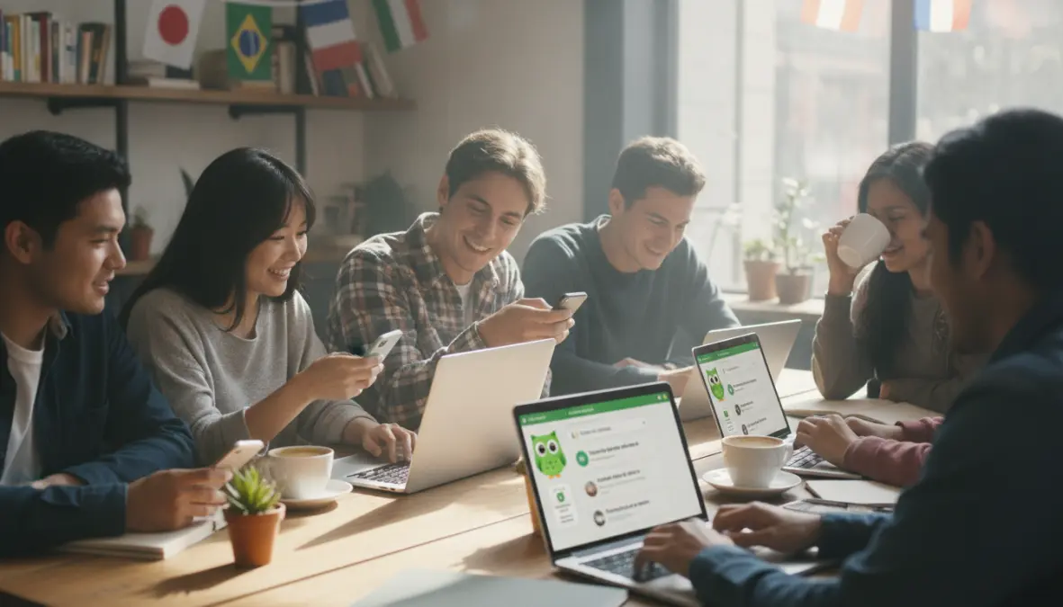 Modern esperanto speakers learning through digital platforms and online community resources