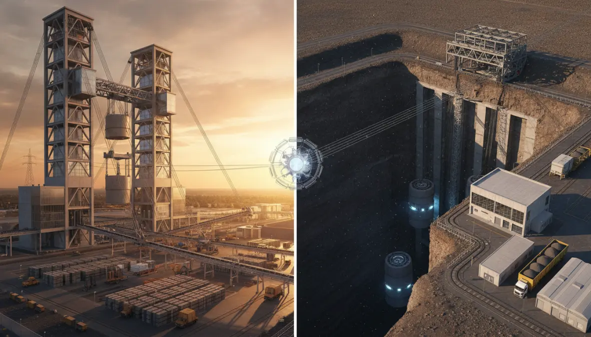 Comparison of different gravity battery technology approaches for grid-scale energy storage
