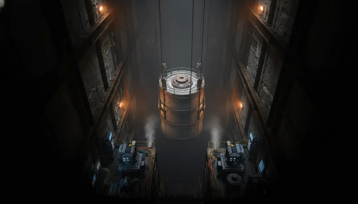 Underground gravity battery system in abandoned mine shaft with suspended weight for energy storage