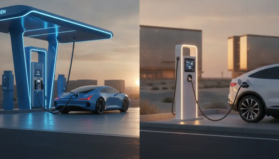 Comparison of hydrogen refueling stations and electric vehicle charging infrastructure side by side
