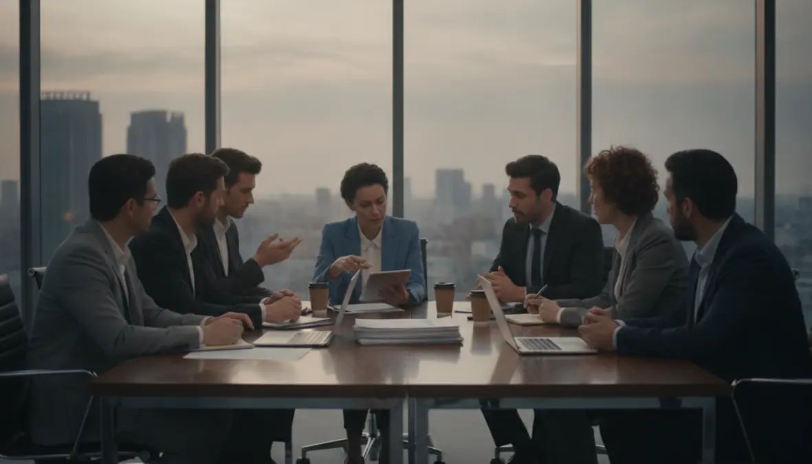 Workplace discussion about menstrual leave benefits and gender equity workplace policies