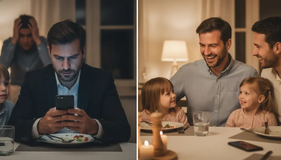 Employee wellbeing comparison showing impact of workplace boundary protection and digital disconnect policies on work-life balance