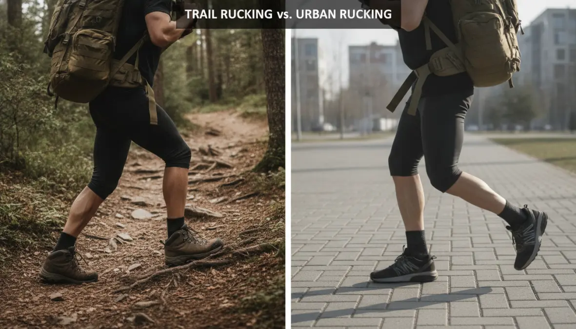 Tecnica corretta di rucking for beginners, allenamento gambe durante ruck march training