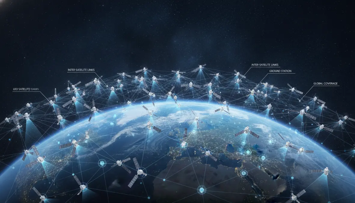 Low earth orbit satellite constellation network providing global internet coverage