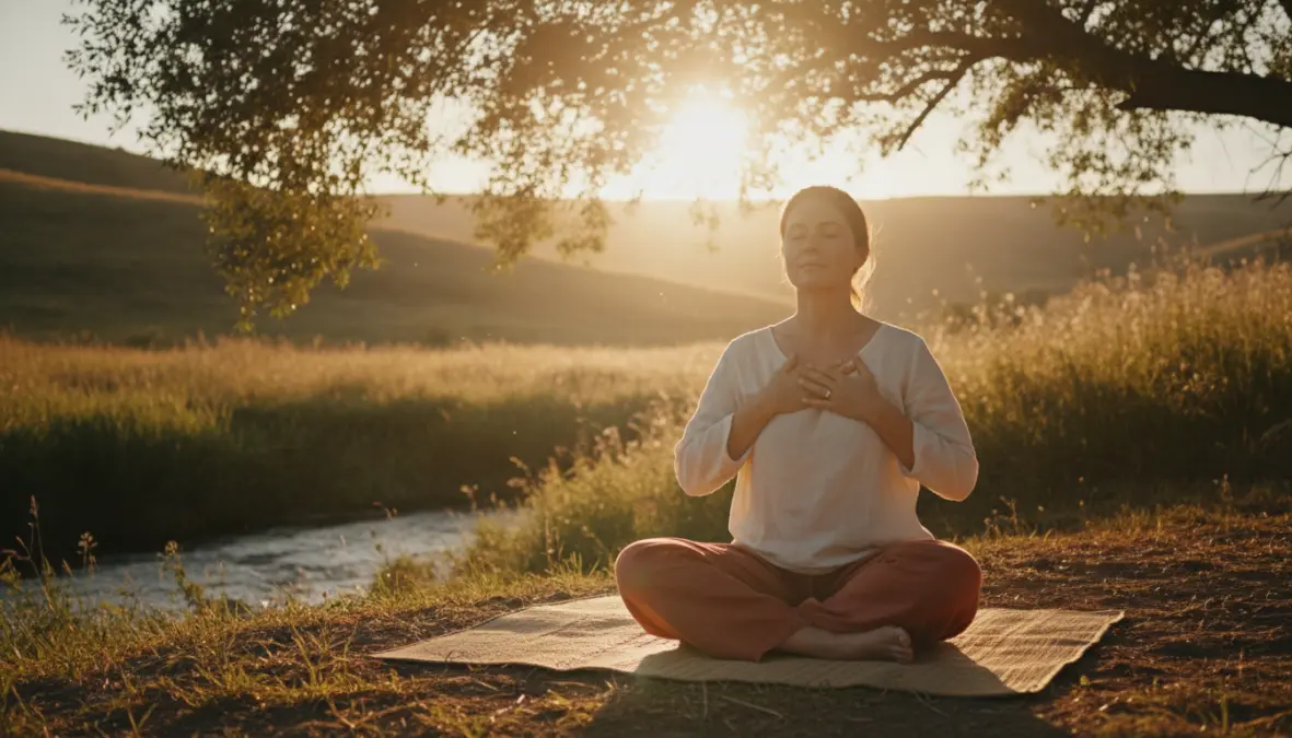 Mindfulness and grounding techniques to cope with evening anxiety at sunset