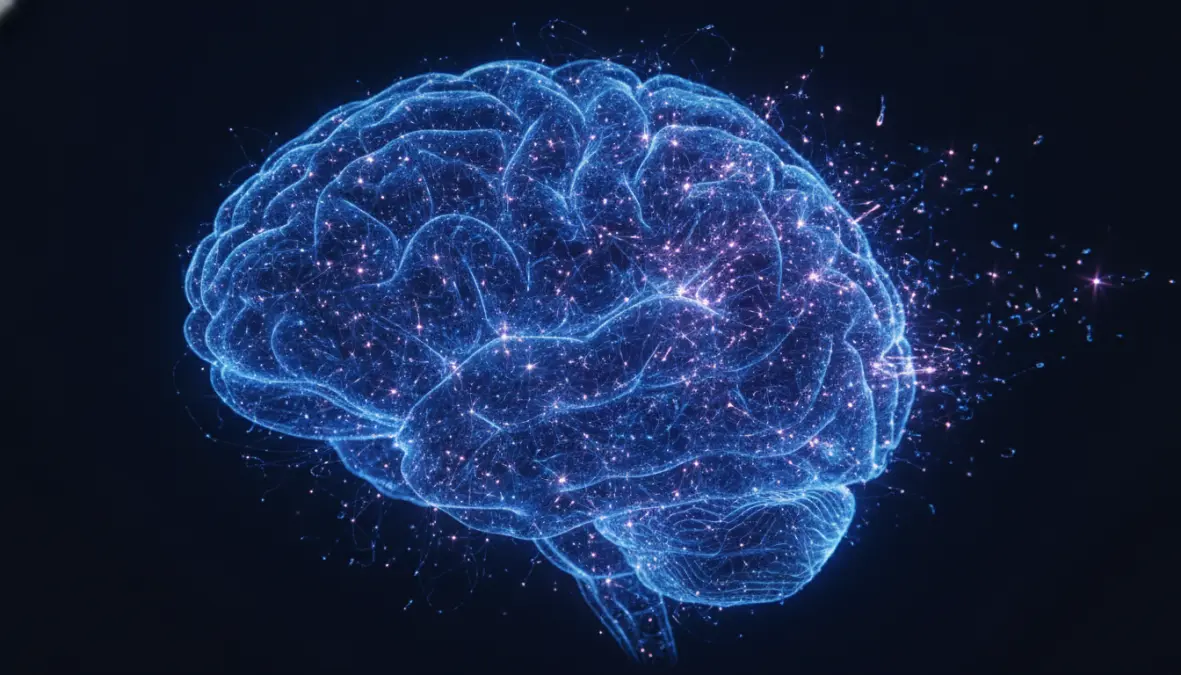 Brain neural networks showing cognitive overload and mental fatigue from information overload