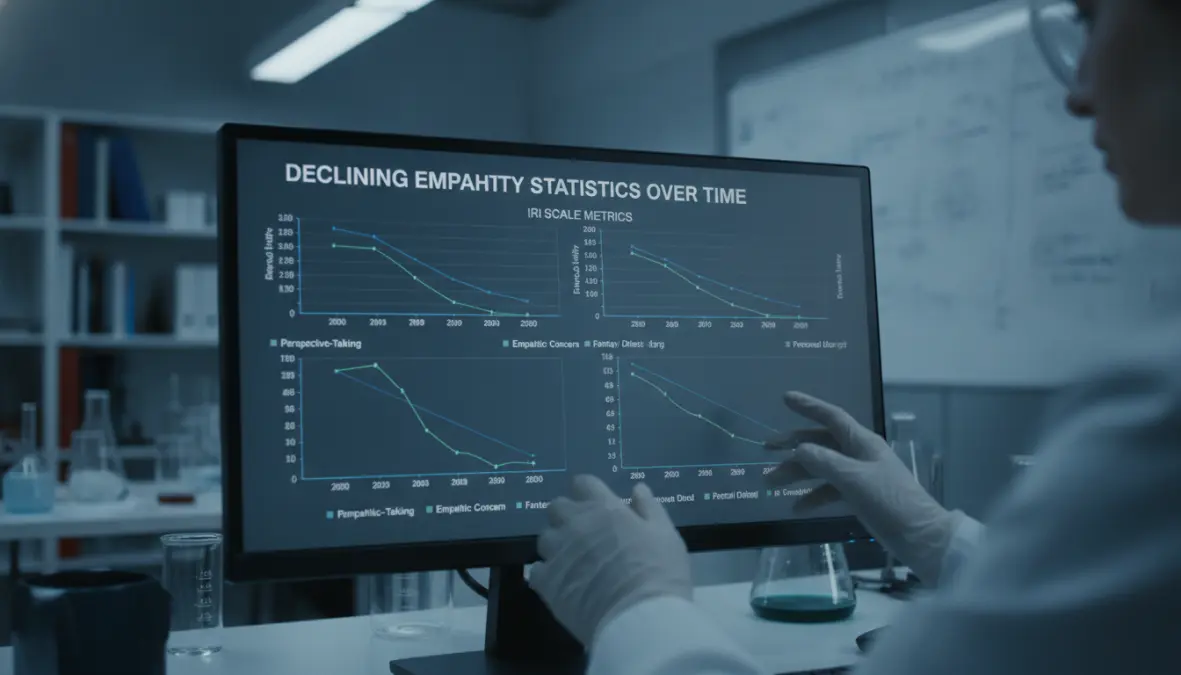 Empathy research studies data showing decline in perspective-taking skills over decades