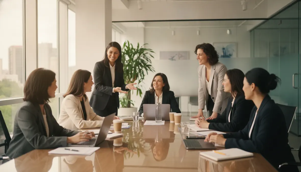Diverse working mothers in professional setting addressing gender pay gap and career progression