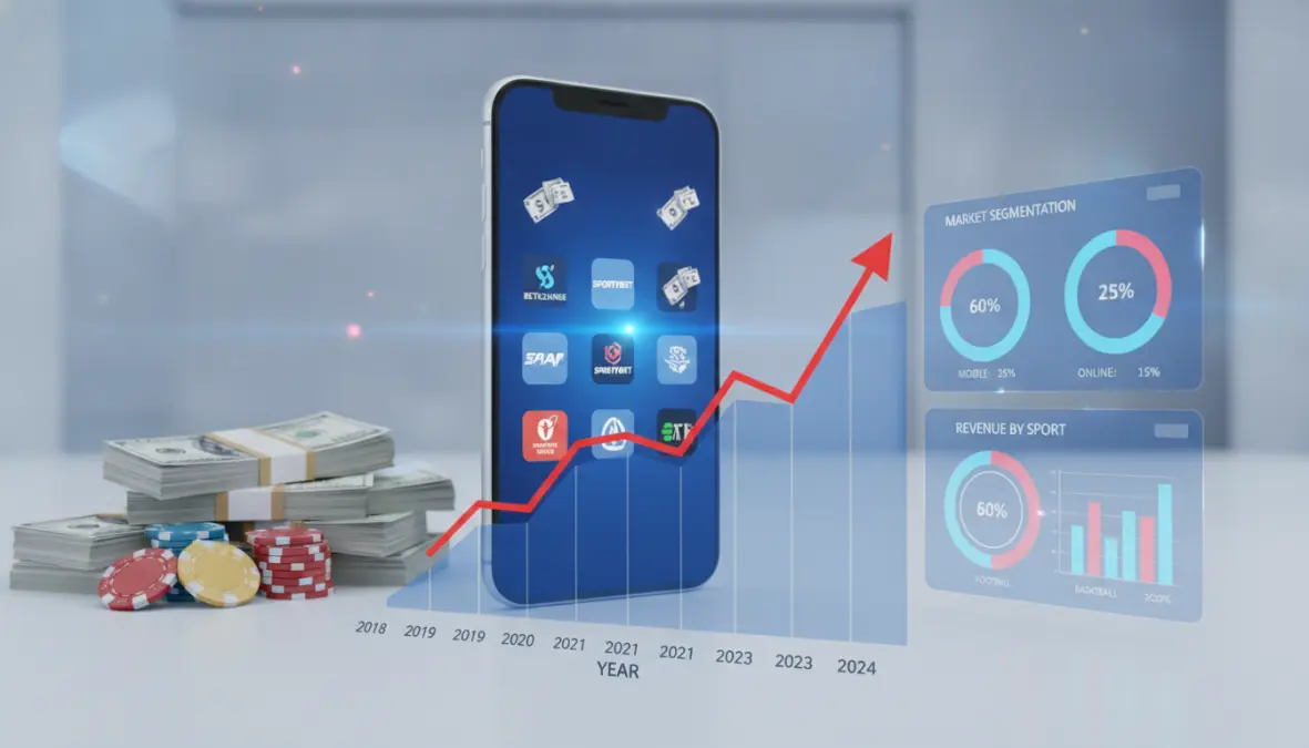 Sports gambling legalization statistics showing market growth and problem gambling rates