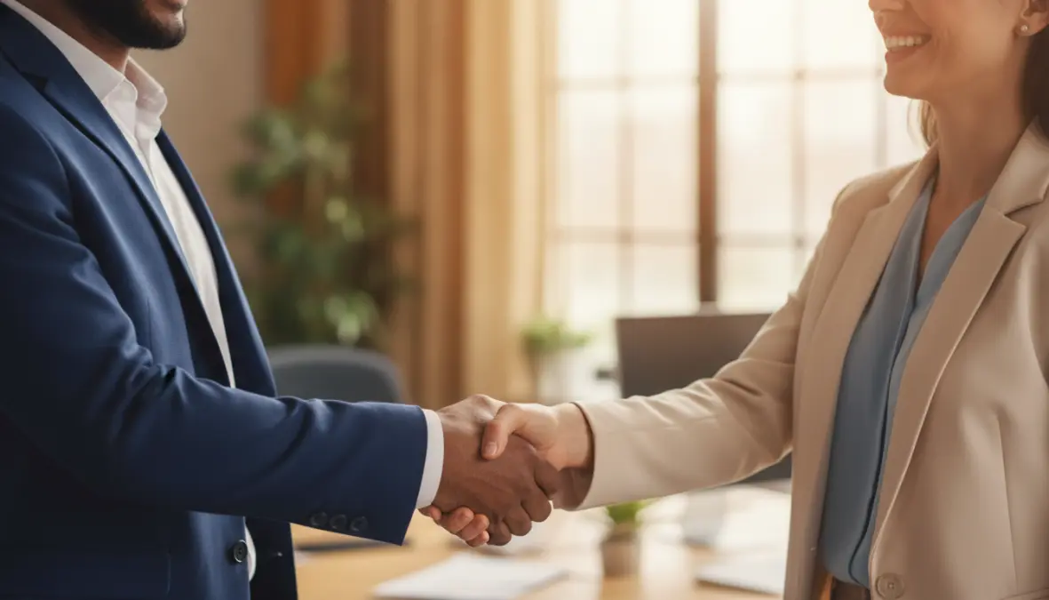 Business professionals building trust through authentic leadership and emotional intelligence